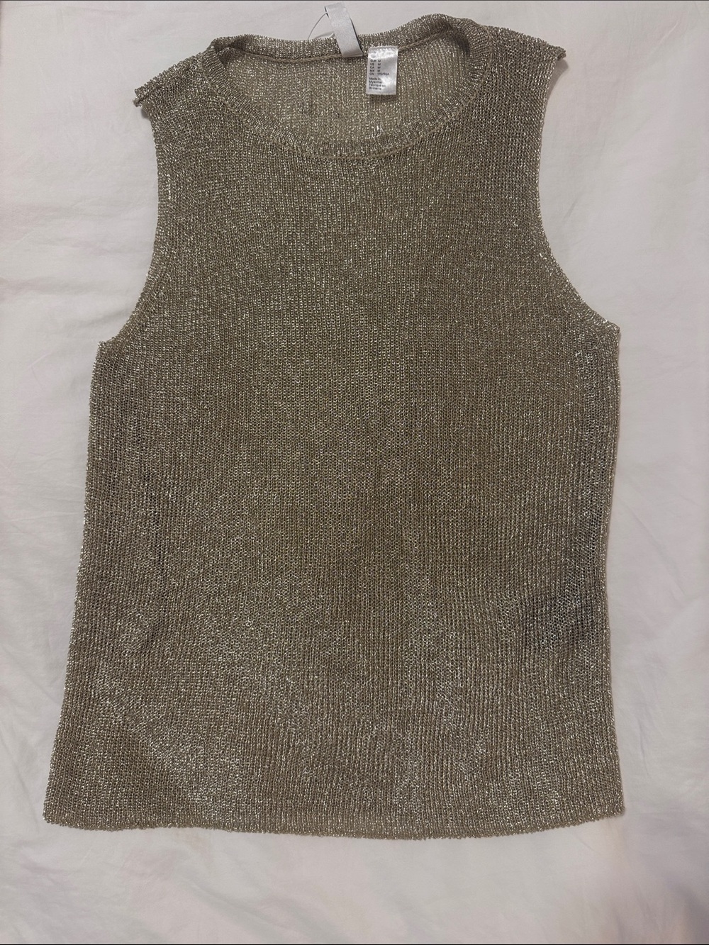 H&M Metallic Gold Knit Tank Top
